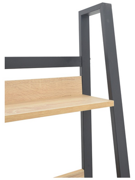 Βιβλιοθήκη Ryder Pakoworld σε oak-Μαύρη Απόχρωση 75x36x185εκ