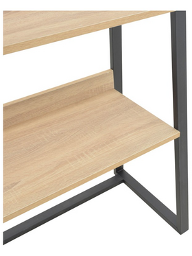 Βιβλιοθήκη Ryder Pakoworld σε oak-Μαύρη Απόχρωση 75x36x185εκ