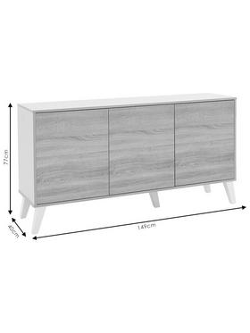 Μπουφές Billie Pakoworld Sonoma-Γκρι 149x40x77εκ