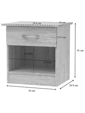 Κομοδίνο Kona Pakoworld σε oak Απόχρωση 40x34x42εκ