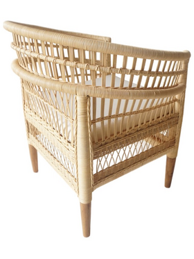 Πολυθρόνα Necorian Paakoworld Teak Ξύλο με pe Rattan σε Φυσική Απόχρωση και Λευκό Μαξιλάρι 80x70x87εκ