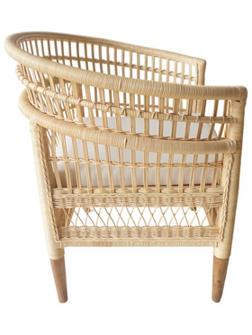 Πολυθρόνα Necorian Paakoworld Teak Ξύλο με pe Rattan σε Φυσική Απόχρωση και Λευκό Μαξιλάρι 80x70x87εκ