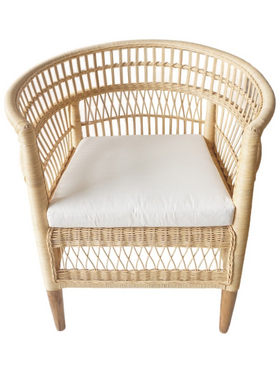Πολυθρόνα Necorian Paakoworld Teak Ξύλο με pe Rattan σε Φυσική Απόχρωση και Λευκό Μαξιλάρι 80x70x87εκ