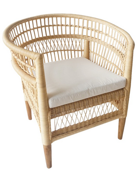 Πολυθρόνα Necorian Paakoworld Teak Ξύλο με pe Rattan σε Φυσική Απόχρωση και Λευκό Μαξιλάρι 80x70x87εκ