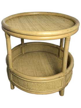 Βοηθητικό Τραπέζι Moody Pakoworld pe Rattan σε Φυσική Απόχρωση Φ55x51εκ