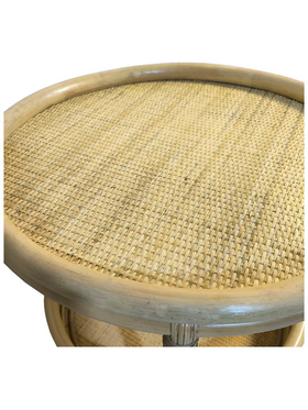 Βοηθητικό Τραπέζι Moody Pakoworld pe Rattan σε Φυσική Απόχρωση Φ55x51εκ