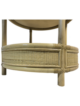 Βοηθητικό Τραπέζι Moody Pakoworld pe Rattan σε Φυσική Απόχρωση Φ55x51εκ
