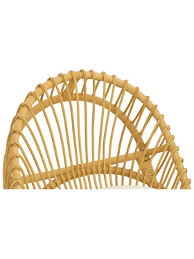 Πολυθρόνα Tromso Paakoworld pe Rattan σε Φυσική Απόχρωση με Εκρού Χρώμα Μαξιλάρι 80x85x98εκ