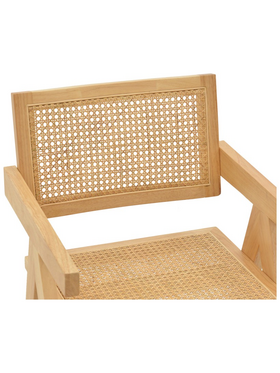 Πολυθρόνα Winslow Pakoworld Φυσικό Rubberwood 52x59x79εκ