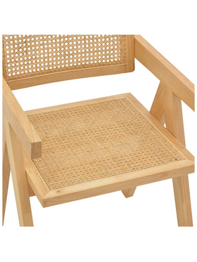 Πολυθρόνα Winslow Pakoworld Φυσικό Rubberwood 52x59x79εκ