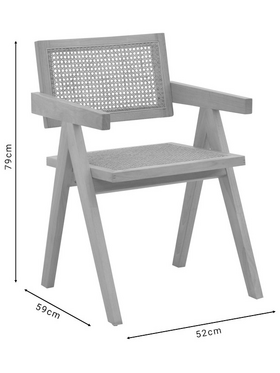 Πολυθρόνα Winslow Pakoworld Φυσικό Rubberwood 52x59x79εκ