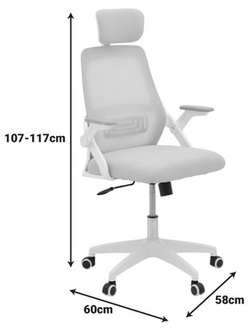 Καρέκλα Γραφείου Peja Pakoworld Mesh Ύφασμα Μαύρο 58x60x107-117εκ
