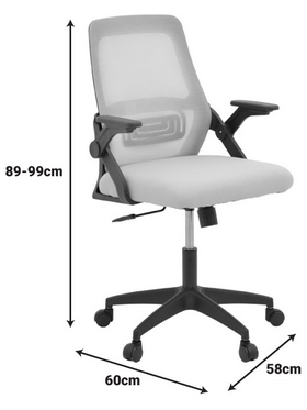 Καρέκλα Γραφείου Reji Pakoworld Mesh Ύφασμα Μαύρο 58x60x89-99εκ