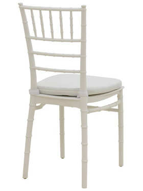 Καρέκλα Tiffany Pakoworld με Μαξιλάρι pp σε Λευκή Απόχρωση 40x40x88εκ