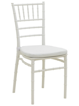 Καρέκλα Tiffany Pakoworld με Μαξιλάρι pp σε Λευκή Απόχρωση 40x40x88εκ