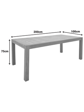 Τραπέζι Vocaly Pakoworld Teak Ξύλο σε Φυσική Απόχρωση 200x100x75εκ