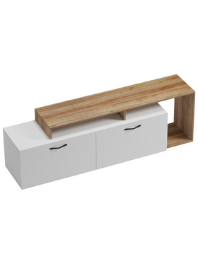 Έπιπλο Τηλεόρασης Tobler Pakoworld σε Oak- Λευκή Απόχρωση 170x40x53εκ