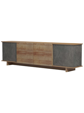 Έπιπλο Τηλεόρασης Zafore  Pakoworld σε oak-Καφέ Antique Απόχρωση 180x33x50εκ