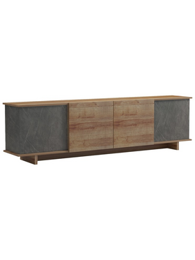 Έπιπλο Τηλεόρασης Zafore  Pakoworld σε oak-Καφέ Antique Απόχρωση 180x33x50εκ