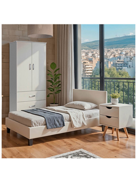 Φοιτητικό Πακέτο Επίπλων Κρεβατοκάμαρας Escape Pakoworld σετ 3τεμ