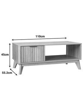 Τραπέζι Σαλονιού Hamea Pakoworld mdf σε Φυσική Απόχρωση 110x55,2x45εκ