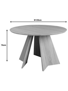 Τραπέζι Bibble Pakoworld mdf σε Καρυδί Απόχρωση Φ120x76εκ