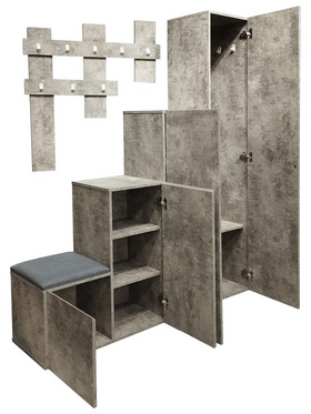 Έπιπλο Εισόδου Nenich Pakoworld σε Γκρι oak Απόχρωση 150x37x180εκ