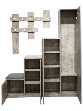 Έπιπλο Εισόδου Nenich Pakoworld σε Γκρι oak Απόχρωση 150x37x180εκ