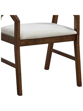 Πολυθρόνα Livia Pakoworld Rubberwood σε Καρυδί-Εκρού Απόχρωση 47.5x54.5x78εκ