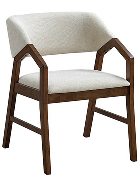 Πολυθρόνα Livia Pakoworld Rubberwood σε Καρυδί-Εκρού Απόχρωση 47.5x54.5x78εκ