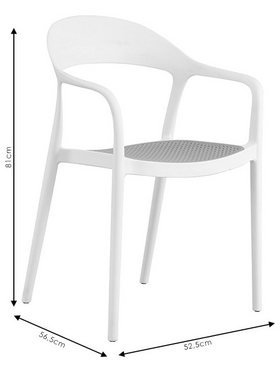 Πολυθρόνα Ember Στοιβαζόμενη Pakoworld με uv Protection pp Μπεζ- Λευκό 52.5x56.5x81εκ.