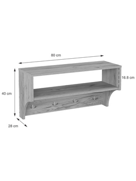 Κρεμάστρα Crosta Pakoworld σε oak Απόχρωση 80x28x40εκ