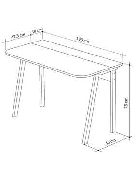 Γραφείο Malia Pakoworld σε Λευκή-Φυσική Απόχρωση 120x60.5x75εκ