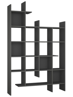 Βιβλιοθήκη Manco Pakoworld σε Ανθρακί Απόχρωση 122x25.5x188εκ
