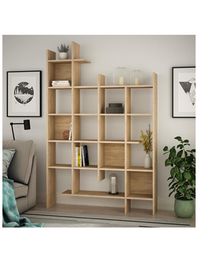 Βιβλιοθήκη Manco Pakoworld σε oak Απόχρωση 122x25.5x188εκ