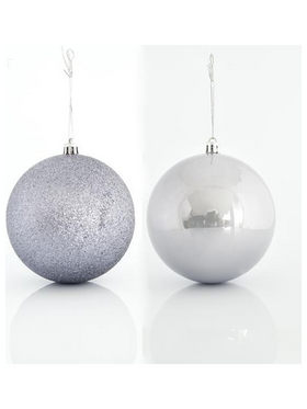 Μπαλα Πλαστικη,  Γκρι, σετ 6τμχ, (2 Περλε, 4 Glitter), 10cm