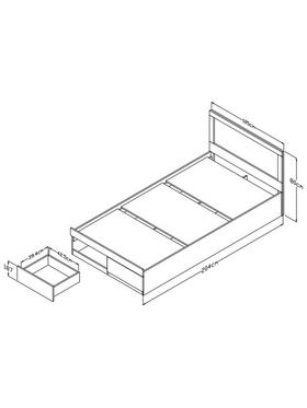 Κρεβάτι Olympus Pakoworld με Συρτάρι σε Wenge Απόχρωση 100x200εκ
