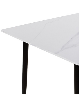 Τραπεζαρία Aurora i-Gustas Pakoworld σετ 5τεμ Sintered Stone-Μαύρο-Λευκό 120x60x75εκ