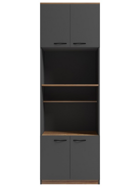 Ντουλάπα Κουζίνας Rowan Pakoworld σε oak-Ανθρακί Απόχρωση 60x42x182εκ