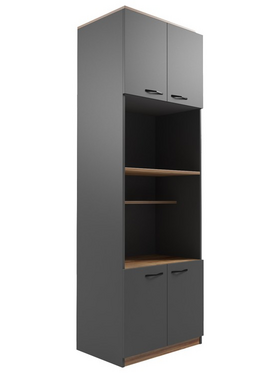 Ντουλάπα Κουζίνας Rowan Pakoworld σε oak-Ανθρακί Απόχρωση 60x42x182εκ