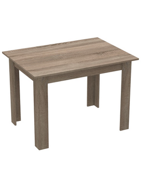 Τραπεζαρία Manka-Parker Pakoworld σετ 5τεμ mdf σε Μαύρη-Sonoma Truffle Απόχρωση 110x80x77εκ