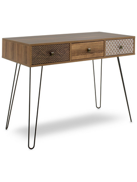 Κονσόλα Boho Pakoworld Καρυδί με Μεταλλικά Πόδια 100x50,5x74,5εκ