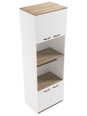 Ντουλάπα Κουζίνας Rowan Pakoworld σε Λευκή-Sonoma Απόχρωση 60x42x182εκ