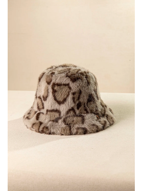 Γυναικείο Καπέλο Double Face από Ακρυλική Γούνα με Leopard Print