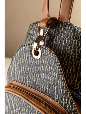 Backpack με Πολλές Θήκες και Casual Logo