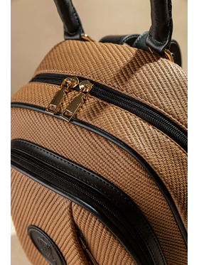 Allday Backpack με Πολλές Τσέπες με Casual Logo