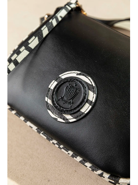 Χιαστί Τρίχωρη Τσάντα με Zebra Print Φινιρίσματα