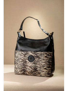 Shopping bag με Εξωτερική Θήκη με Φερμουάρ