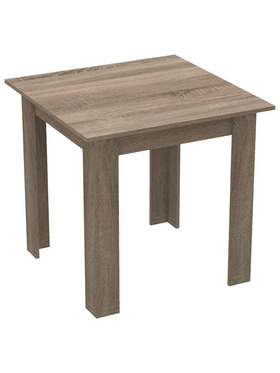 Τραπεζαρία Manka-Parker Pakoworld σετ 3τεμ mdf σε Μαύρη-Sonoma Truffle Απόχρωση 80x80x77εκ