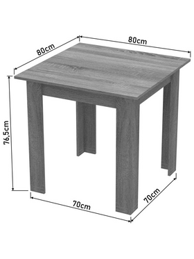 Τραπεζαρία Manka i-Bella Pakoworld σετ 3τεμ σε Sonoma Απόχρωση 80x80x77εκ